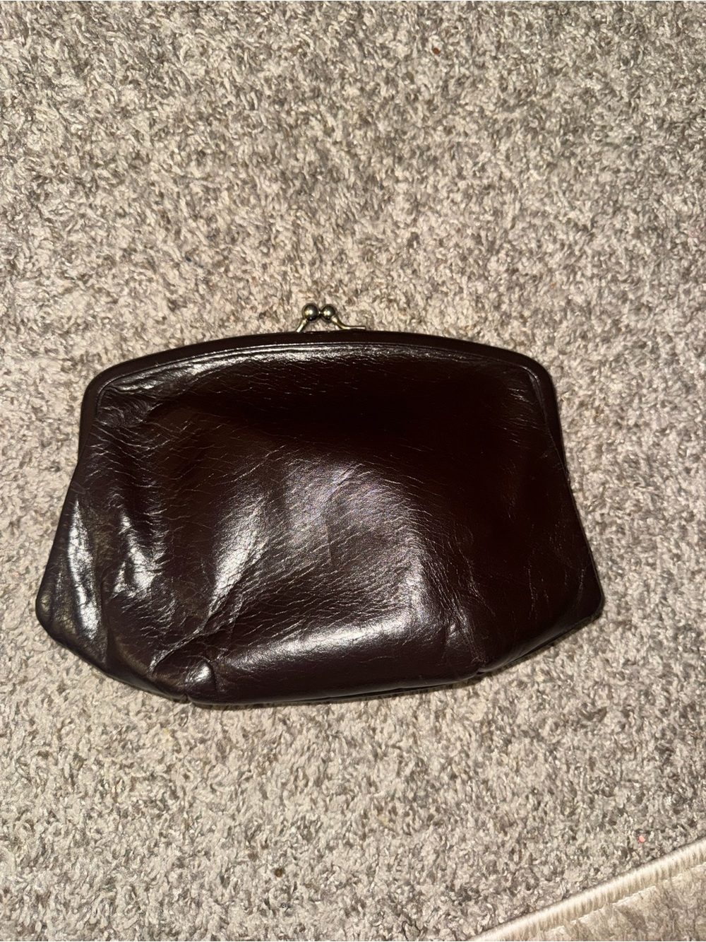Vintage Style Brown Mini Clutch Kiss-Lock Pouch